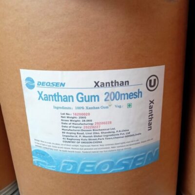 Xanthan Gum is a polysaccharide commonly used as a food additive.