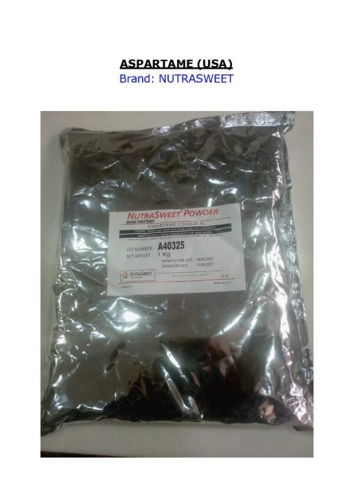 Nutrasweet: A popular low-calorie sweetener featuring aspartame. Ideal for sugar-free products and dietary options.